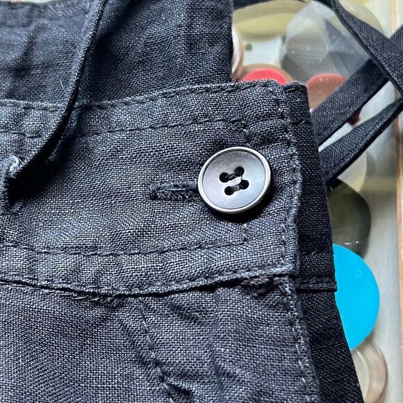 Lane Bryant Capri Pants Size 14 16 Linen Rayon Blend Crop Cargo Black Career - Picture 9 of 9